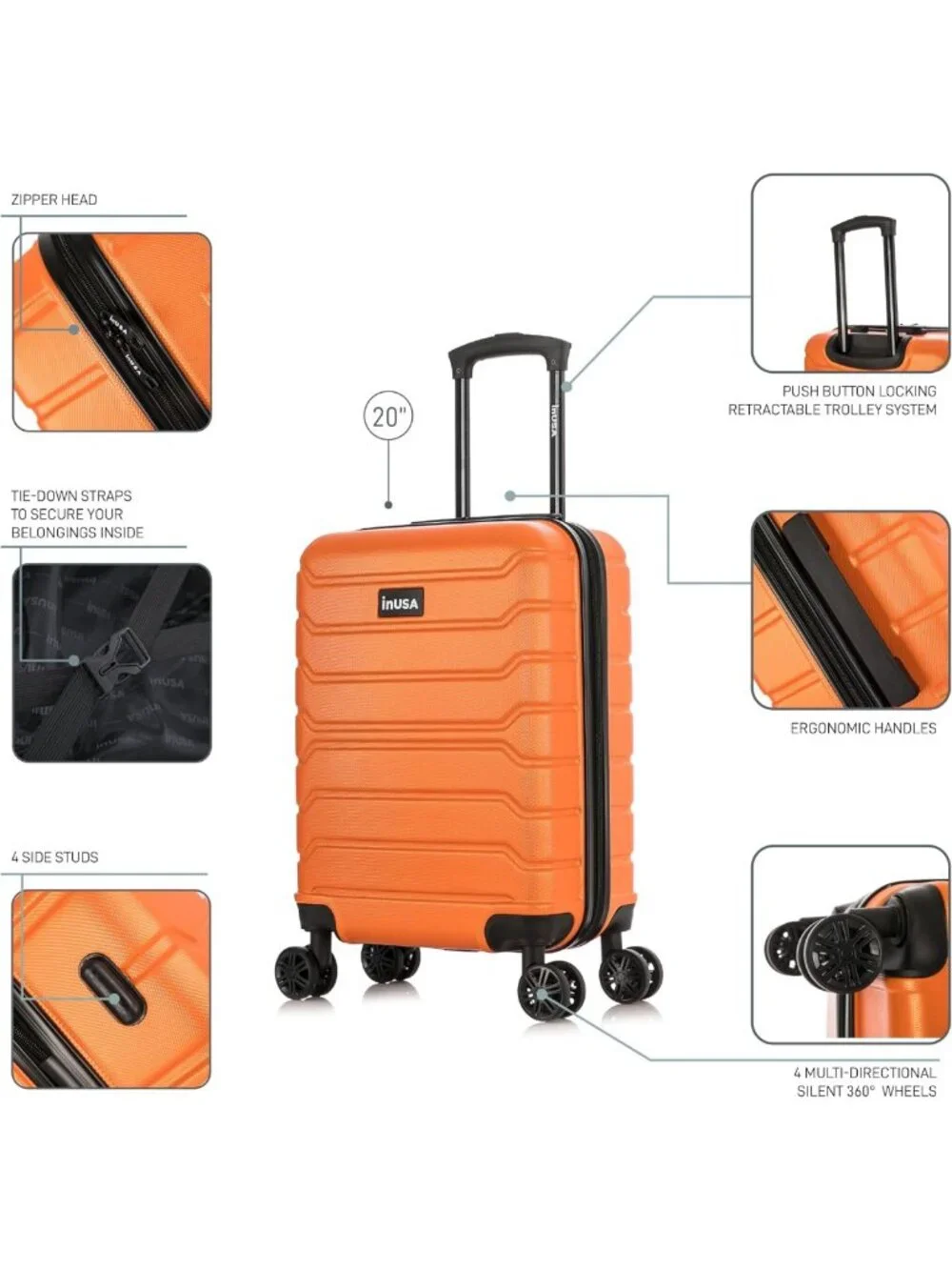 Durable Lightweight 20-Inch Hardshell Spinner Luggage | Travel Bag with Handle